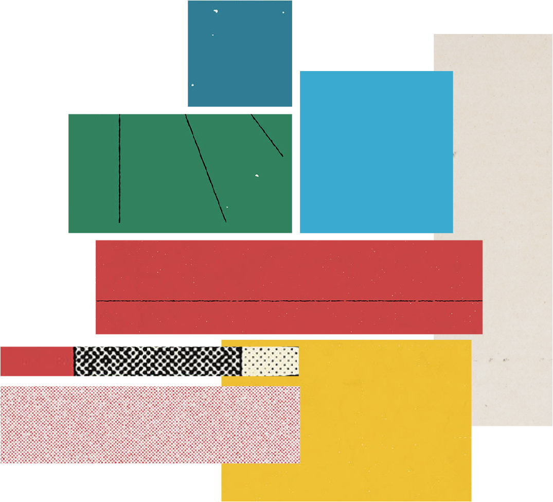 Mood board of blocks of primary and secondary colors