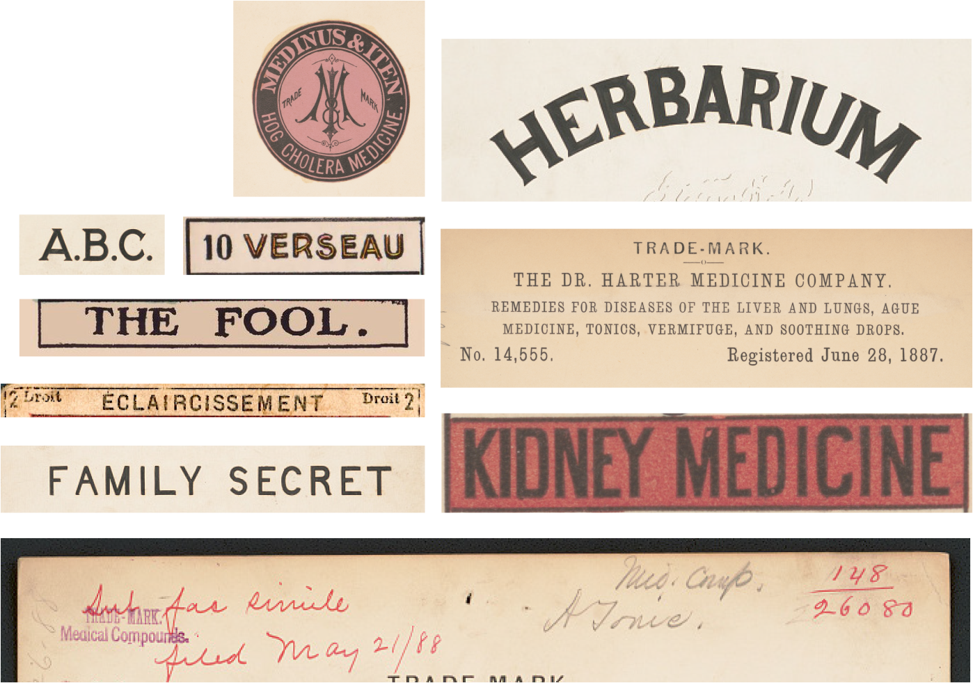 Mood board of various vintage typographic styles